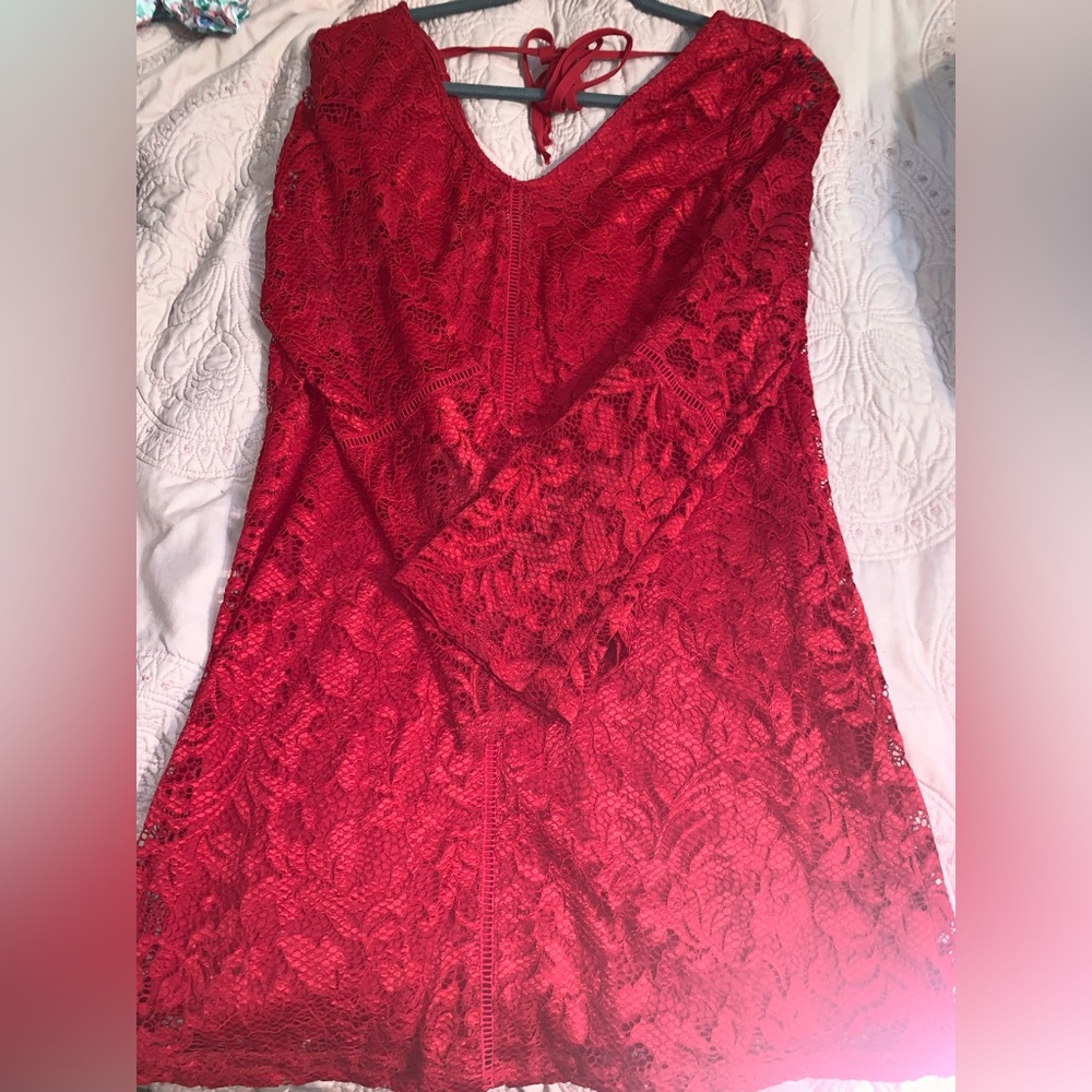 Red Lace Formal Dress